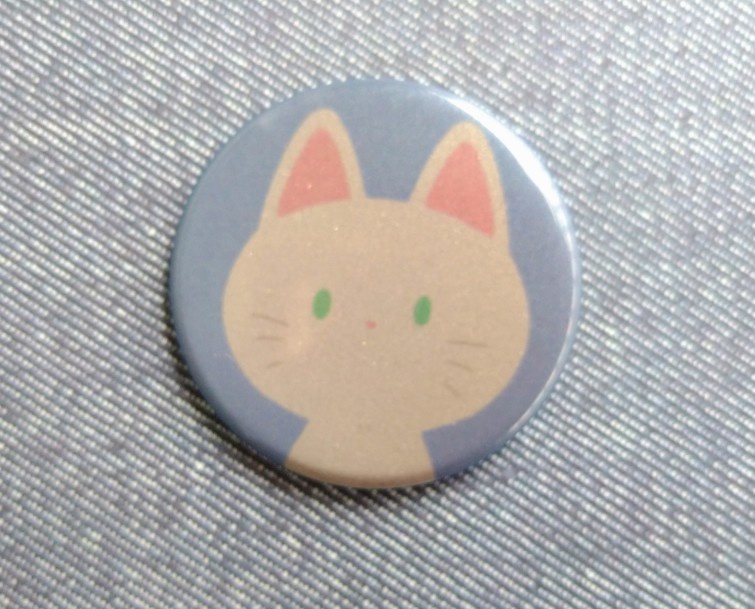 猫リフレクター缶バッジ