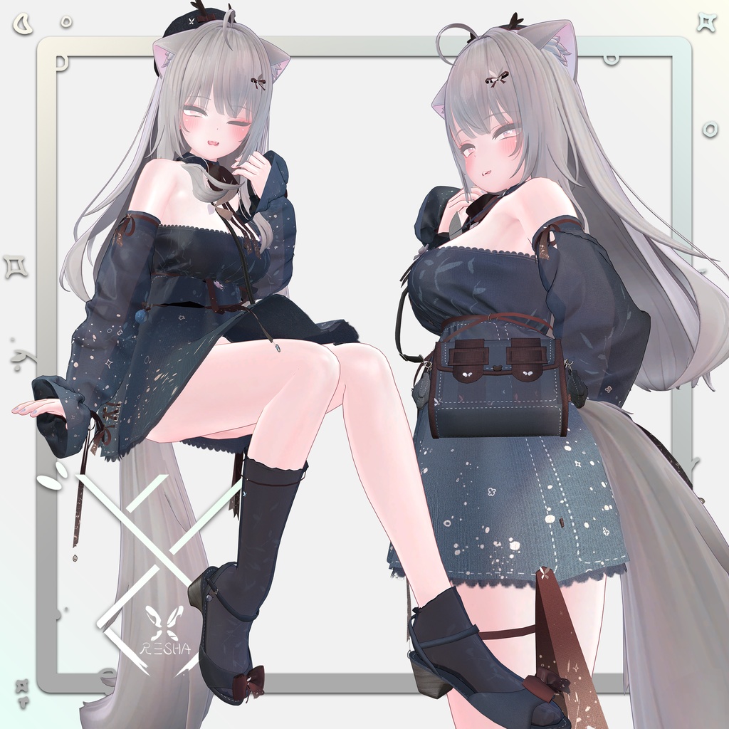 VRChat想定衣装モデル 【「晴」HARE 】(萌・桔梗・セレスティア用)