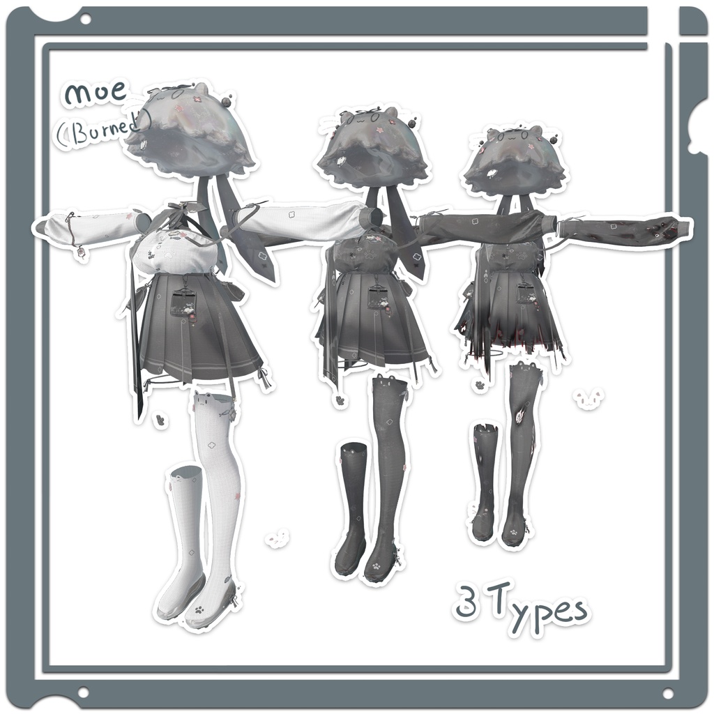 VRChat想定衣装モデル 【「海月」KURAGE 】(マヌカ・シフォン・萌・セレスティア用)