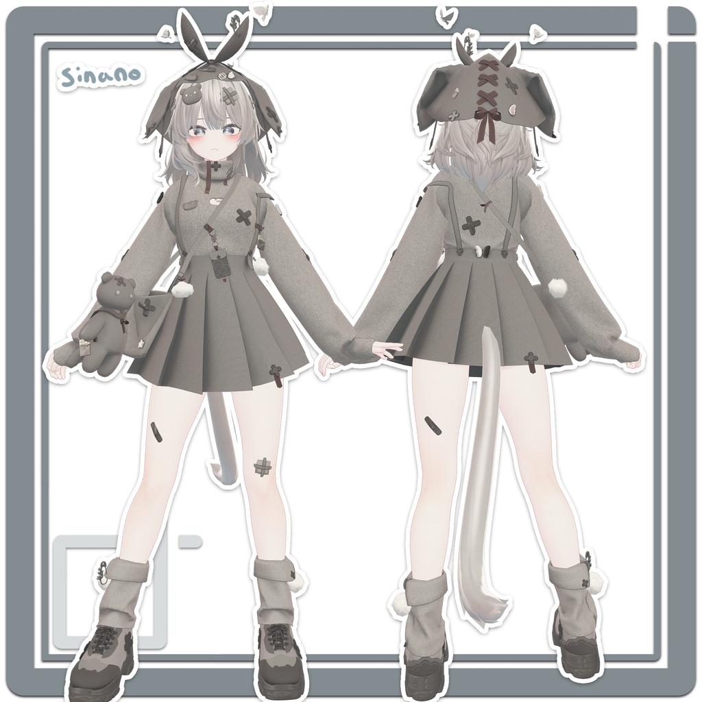 VRChat想定衣装モデル 【「雪」YUKI 】(しなの・シフォン・マヌカ・愛莉・萌)