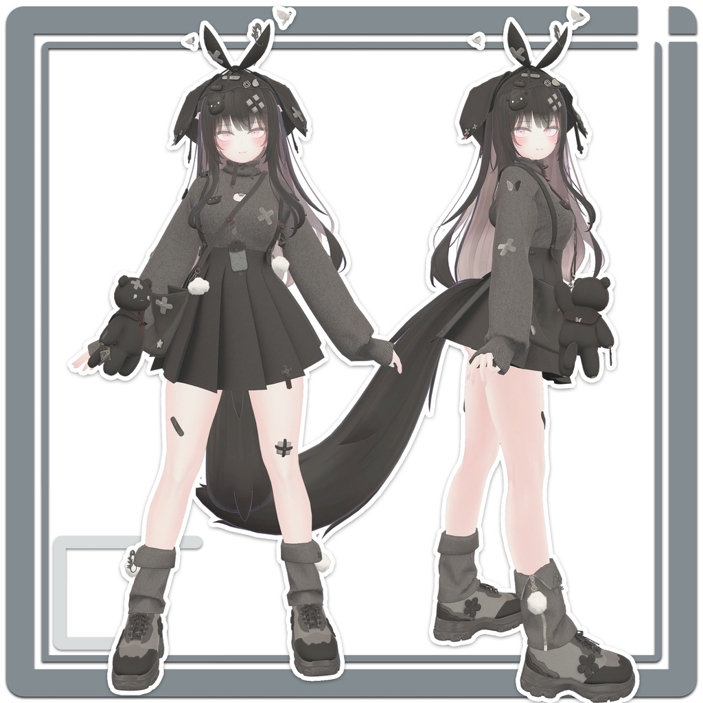 VRChat想定衣装モデル 【「雪」YUKI 】(しなの・シフォン・マヌカ・愛莉・萌)