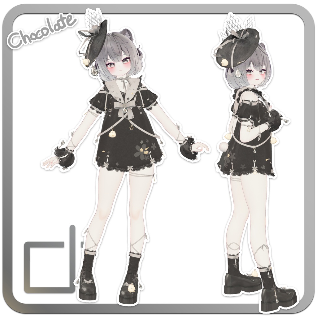 VRChat想定衣装モデル 【「蕾」TSUBOMI 】(ミルフィ・ショコラ・しなの・マヌカ・愛莉・ミルティナ)