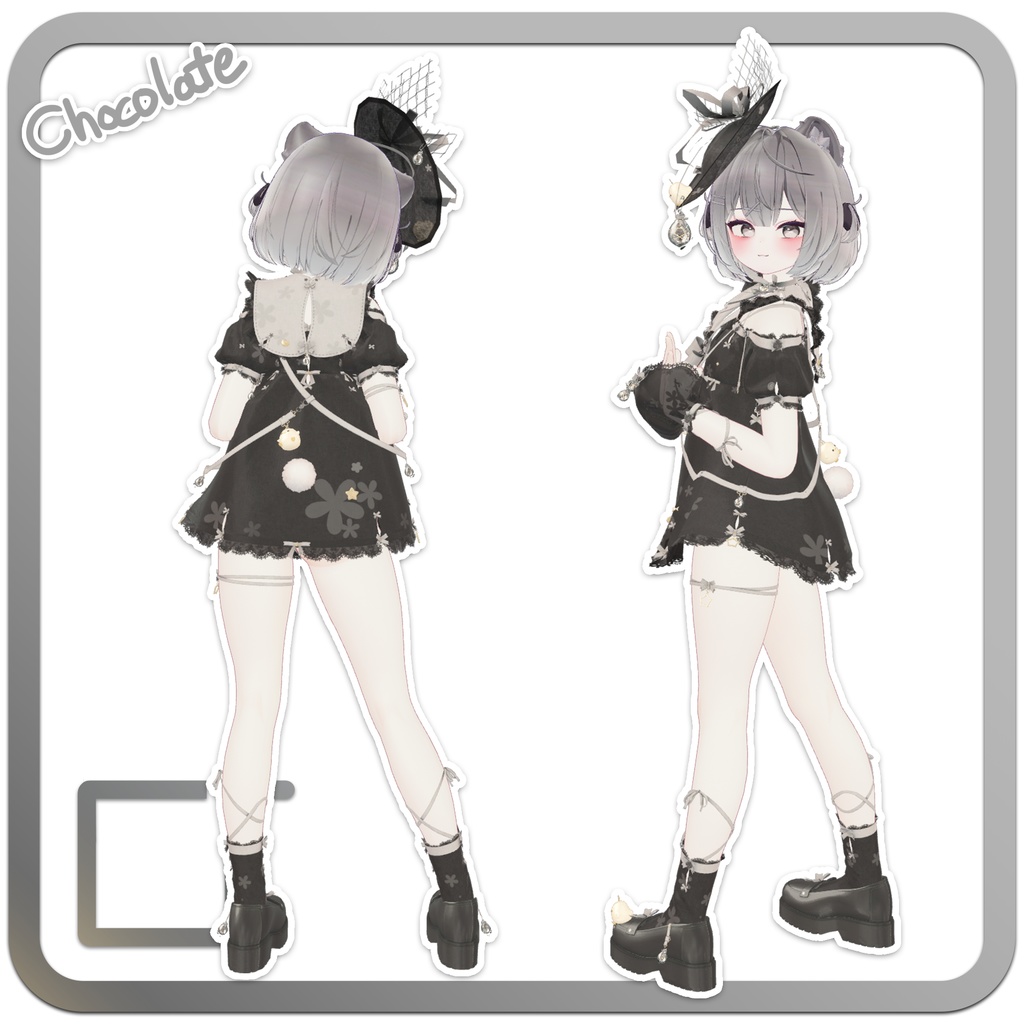 VRChat想定衣装モデル 【「蕾」TSUBOMI 】(ミルフィ・ショコラ・しなの・マヌカ・愛莉・ミルティナ)