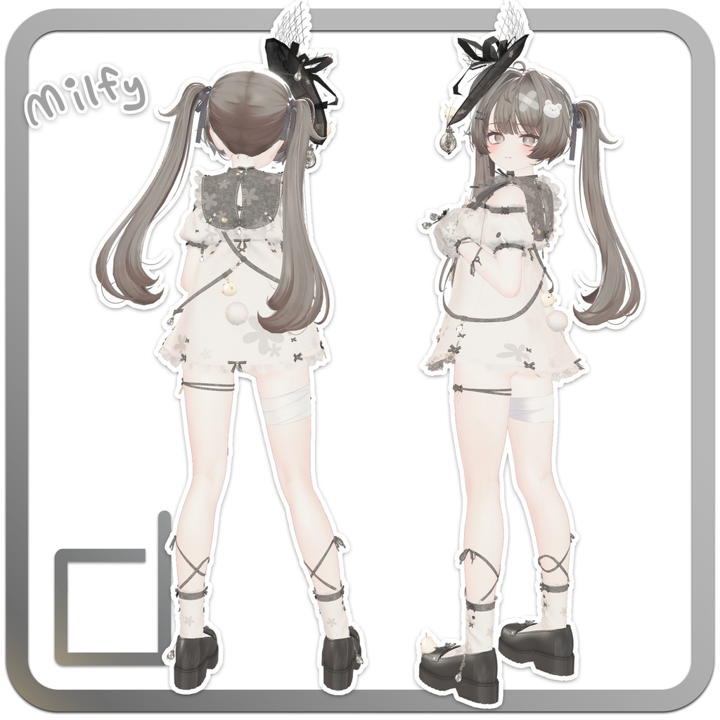 VRChat想定衣装モデル 【「蕾」TSUBOMI 】(ミルフィ・ショコラ・しなの・マヌカ・愛莉・ミルティナ)