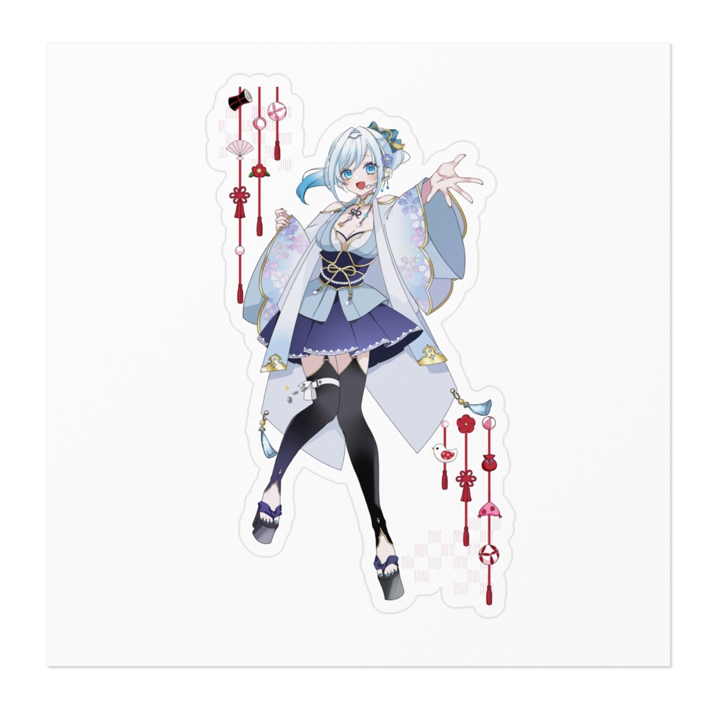 ムシャ・アイリス 新衣装 ステッカー - 100 x 100 (mm)