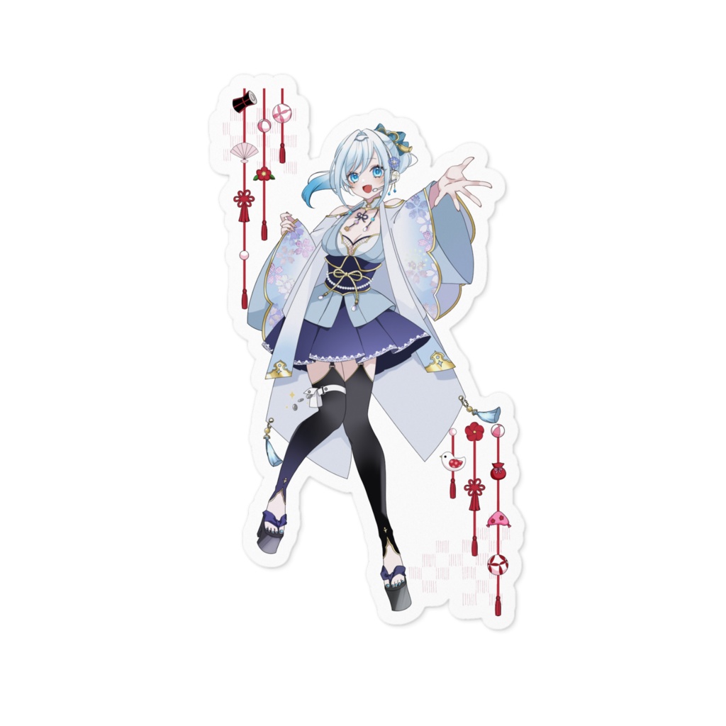 ムシャ・アイリス 新衣装 ステッカー - 100 x 100 (mm)