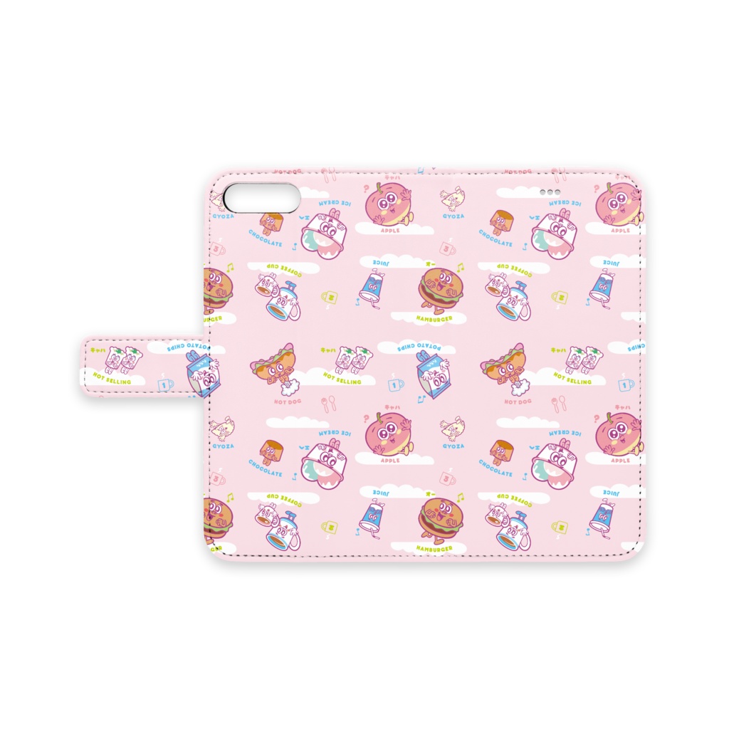 手帳型iPhoneケース　ピンク