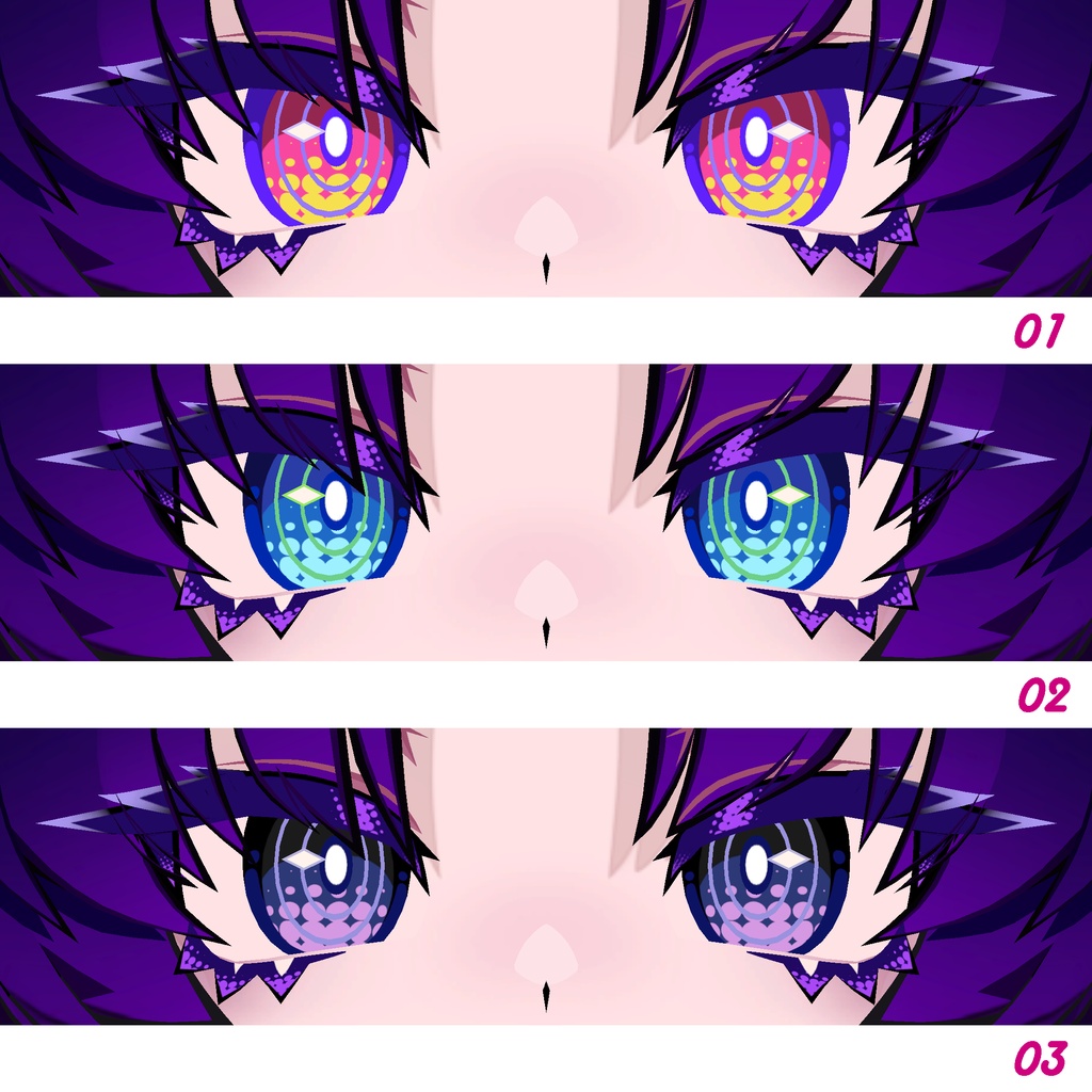 【SiuSiu対応】 Halftone Midnight Eye Texture & Makeup Texture