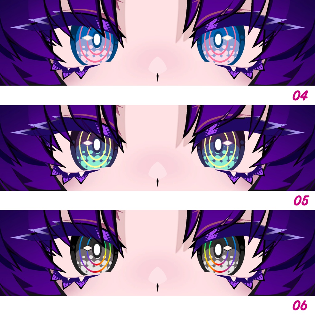 【SiuSiu対応】 Halftone Midnight Eye Texture & Makeup Texture