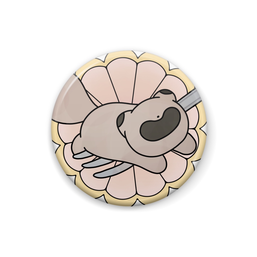 ふぉーくおんたぬきバッジ