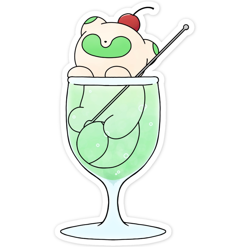 くりーむそーだたぬき すまほすてっかー