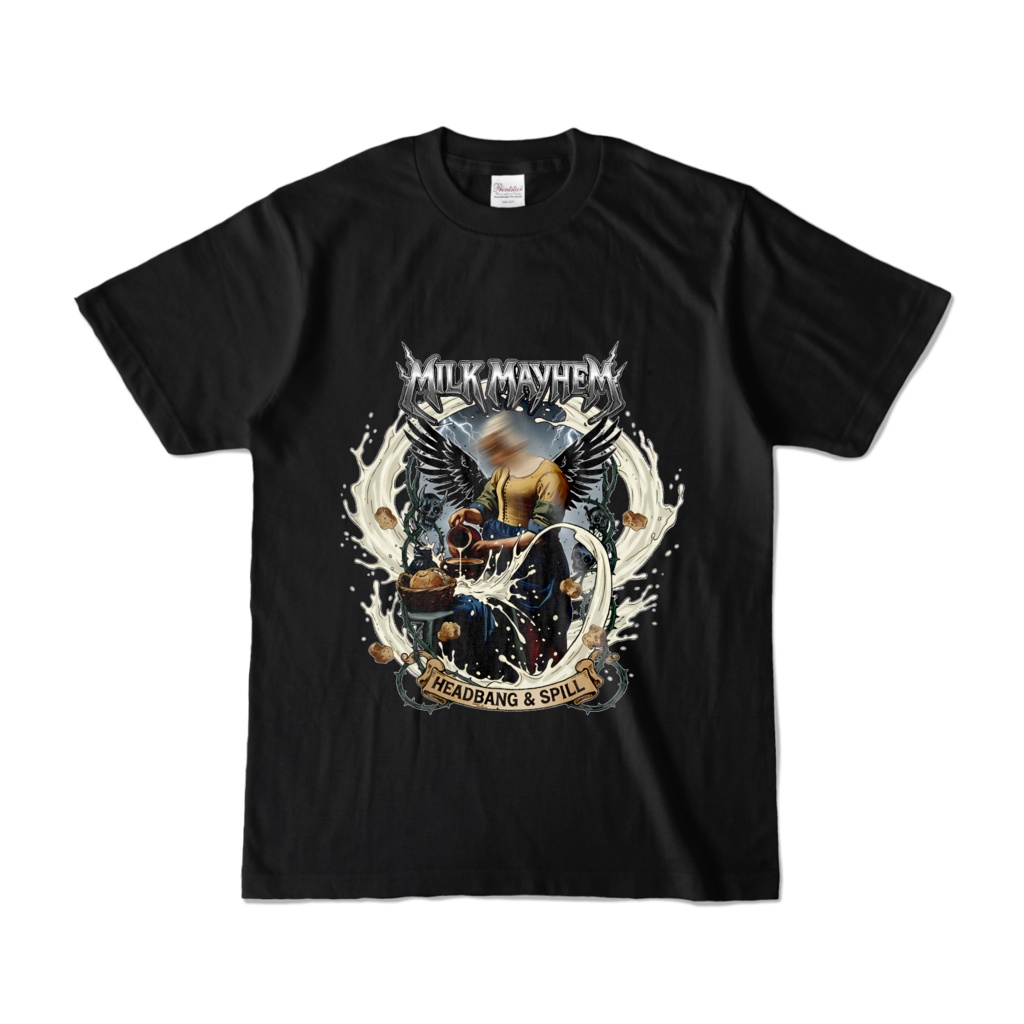 牛乳をこぼす女