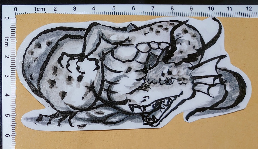 ドラゴンさん 手描きシール