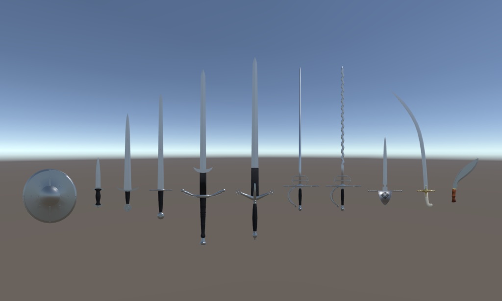 [無料] ファンタジー武器セット　刀剣①　【3Dモデル】