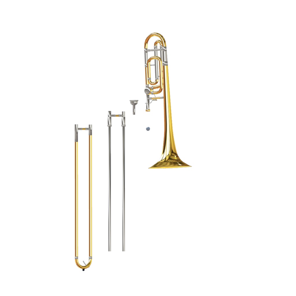 F管アタッチメント付テナートロンボーン 【3Dモデル】 ※2022/10/01更新