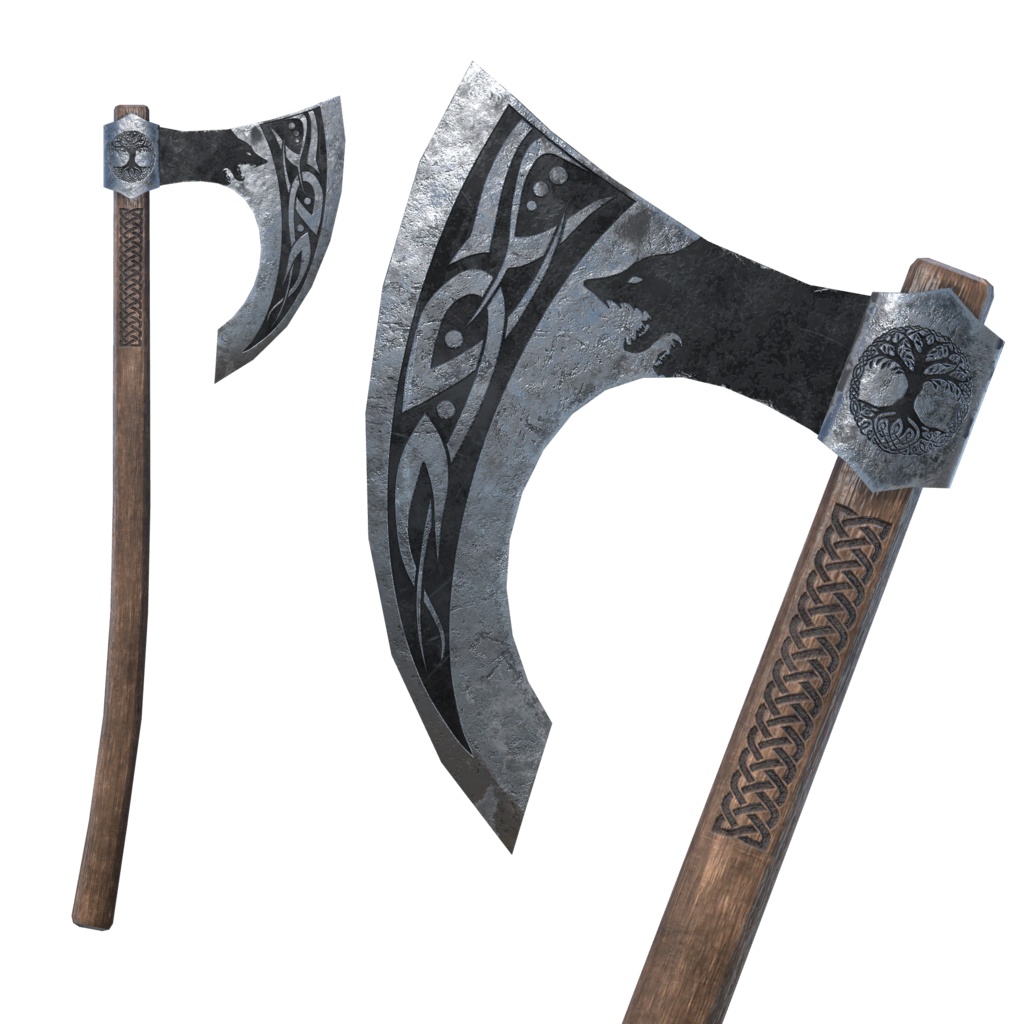 ヴァイキングアックス 【3Dモデル】 blenderファイル付き