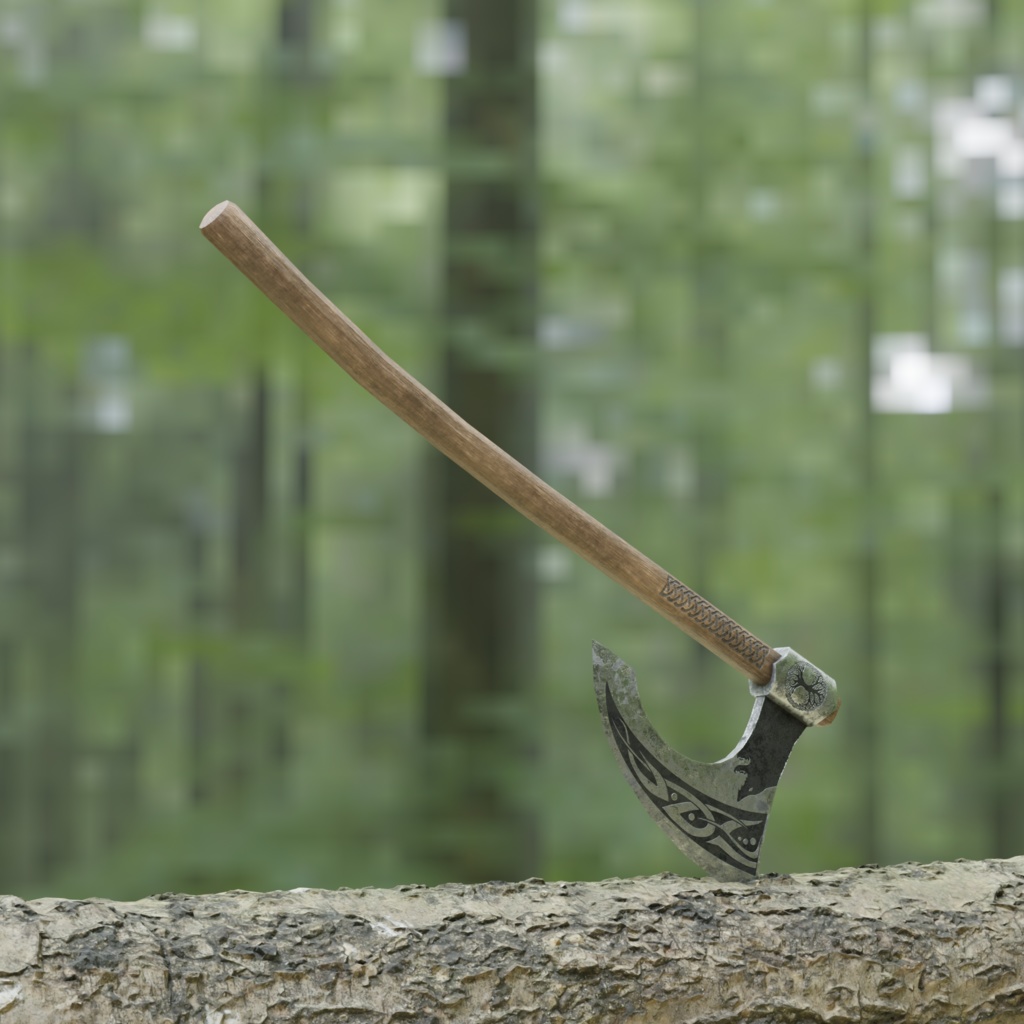 ヴァイキングアックス 【3Dモデル】 blenderファイル付き