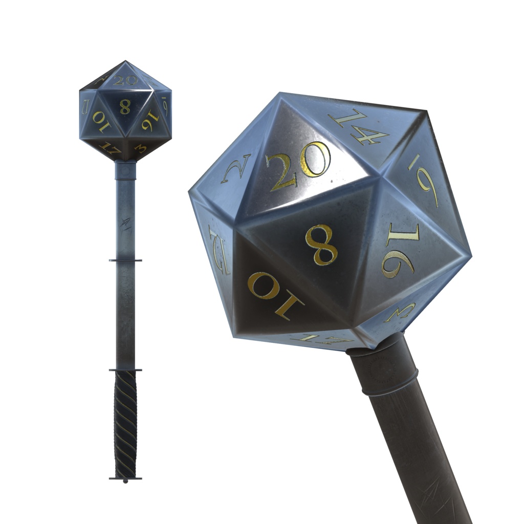 D20メイス 【3Dモデル】 blenderファイル付き