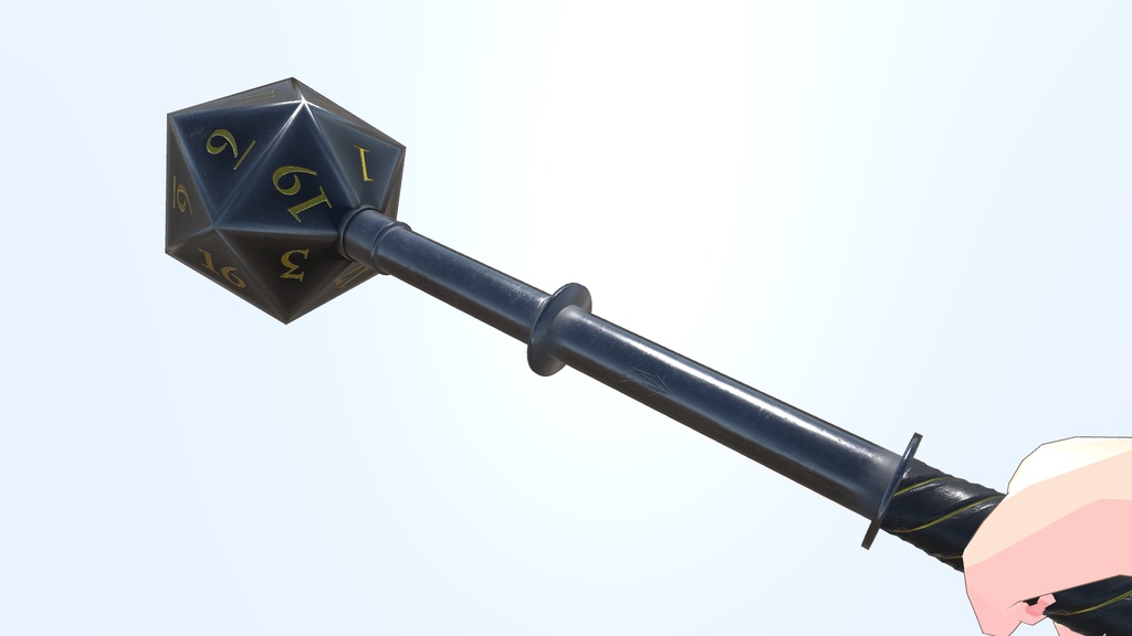 D20メイス 【3Dモデル】 blenderファイル付き