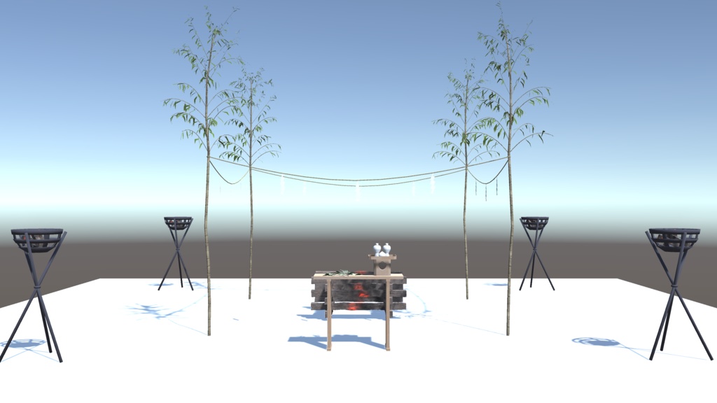 [無料] 御焚上セット VRCワールド用【3Dモデル】