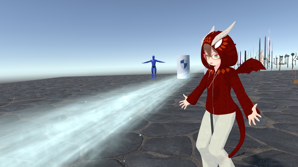 【草餅だんご/ヨモギ/カルノ】用 ドラゴンパーカー VRCアバター追加衣装 ドラゴンブレスギミック付き ※2024/01/15更新