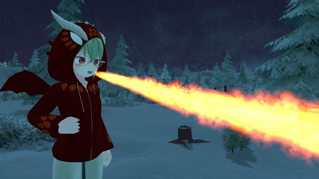 【草餅だんご/ヨモギ/カルノ】用 ドラゴンパーカー VRCアバター追加衣装 ドラゴンブレスギミック付き ※2024/01/15更新