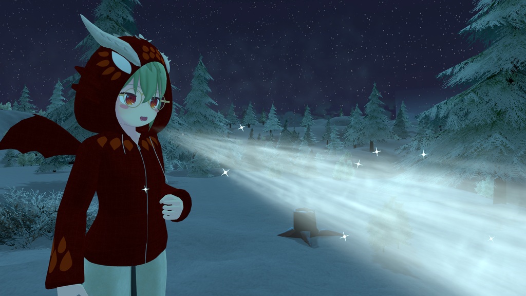 【草餅だんご/ヨモギ/カルノ】用 ドラゴンパーカー VRCアバター追加衣装 ドラゴンブレスギミック付き ※2024/01/15更新