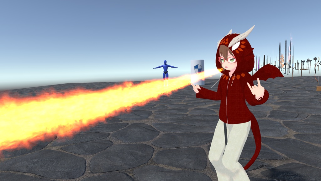 【草餅だんご/ヨモギ/カルノ】用 ドラゴンパーカー VRCアバター追加衣装 ドラゴンブレスギミック付き ※2024/01/15更新