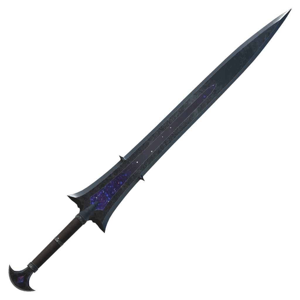 黒の剣「ドゥーアサング」【3Dモデル】 blenderファイル付き