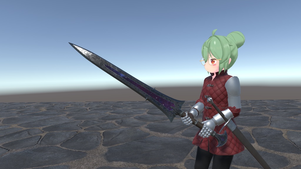 黒の剣「ドゥーアサング」【3Dモデル】 blenderファイル付き