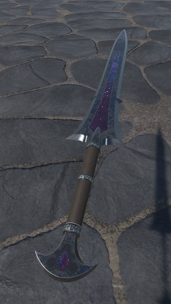 黒の剣「ドゥーアサング」【3Dモデル】 blenderファイル付き