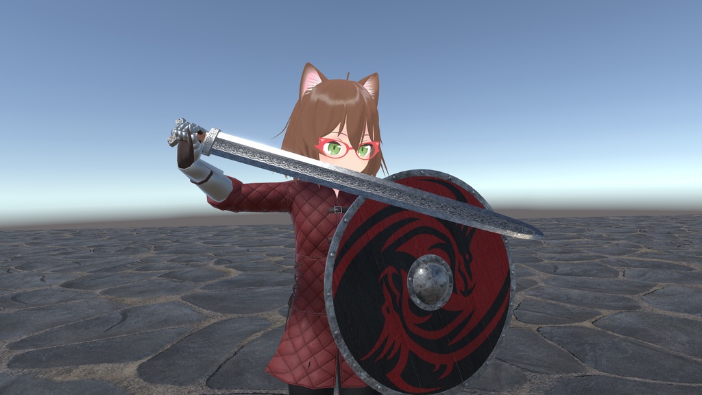 ヴァイキングソード&シールド 【3Dモデル】 blenderファイル付き