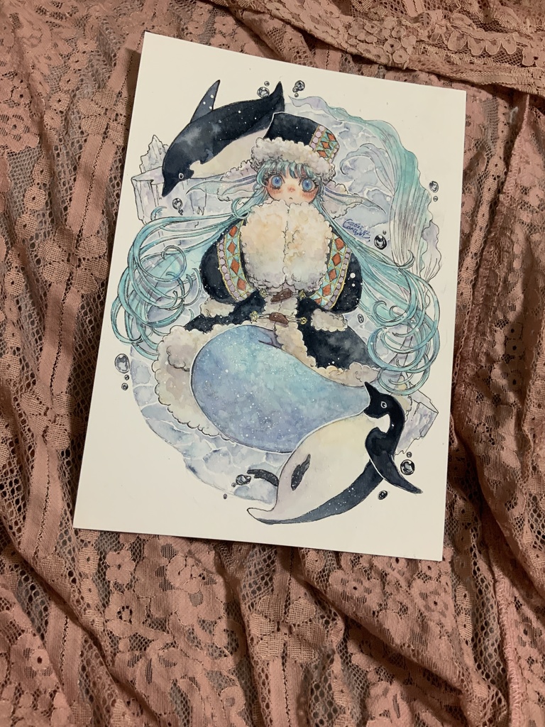フレームレス原画　南極人魚