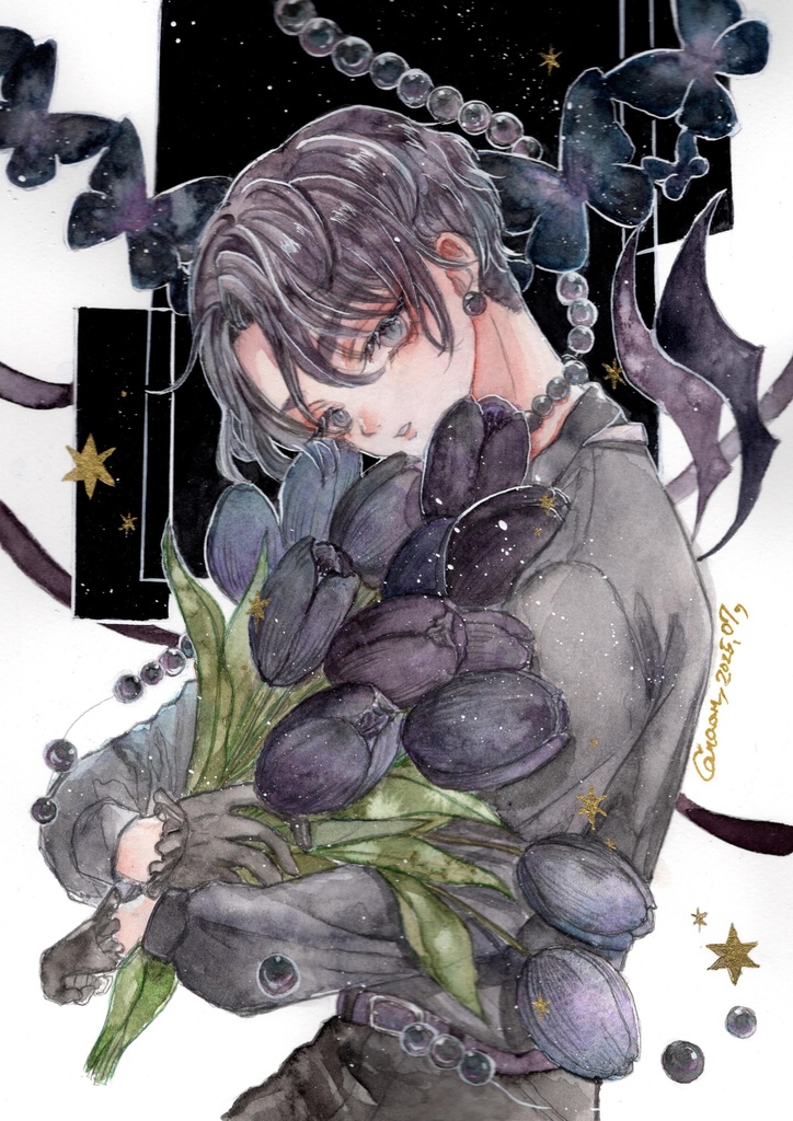 フレームレス原画　ブラック