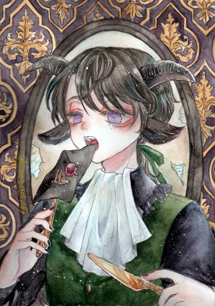 フレームレス原画　黒山羊さん