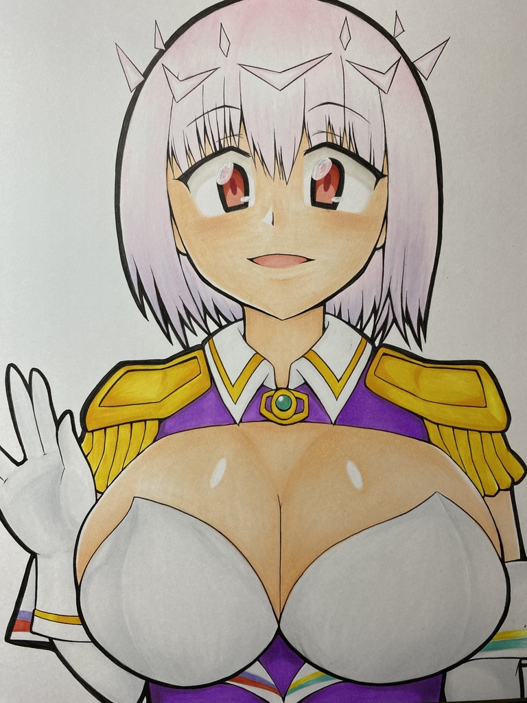 手描きイラスト グリッドマンユニバース 新条アカネ 大色紙 原画
