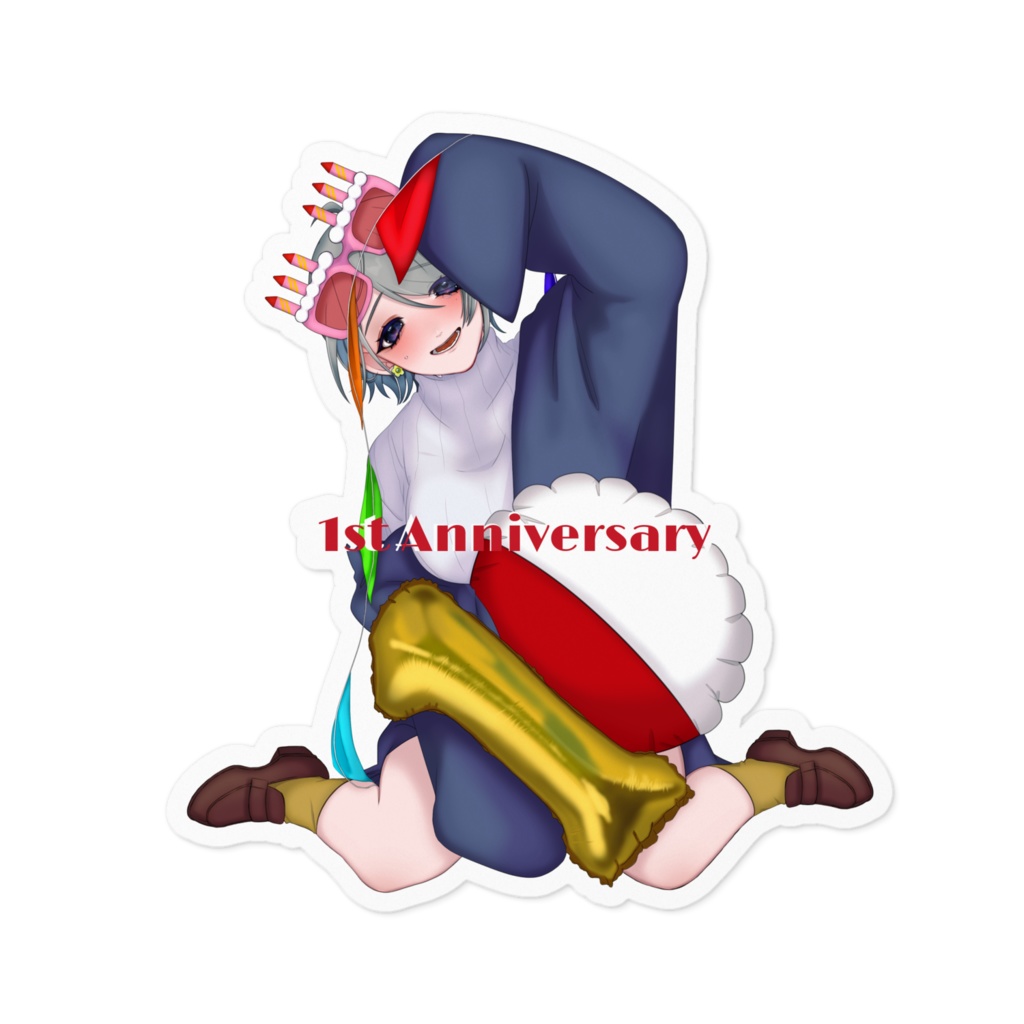 まち　1周年記念ステッカー