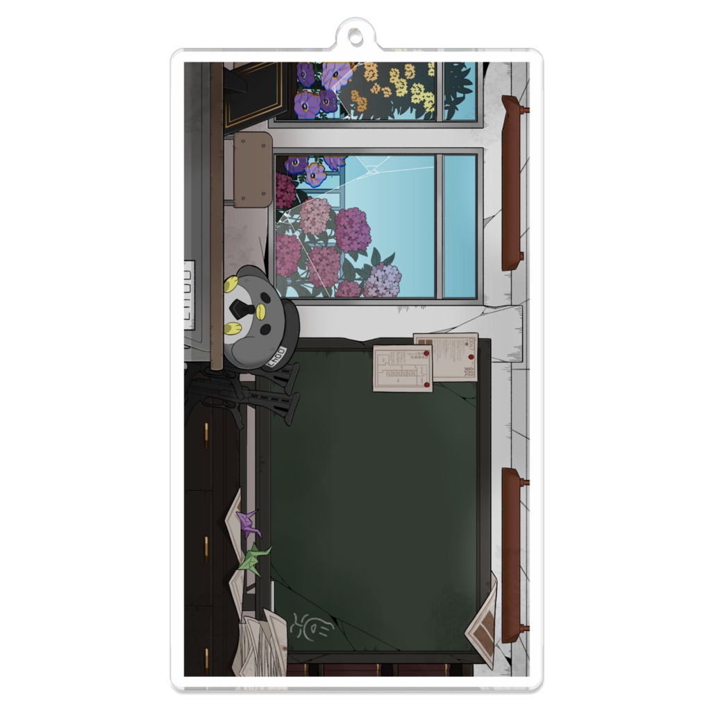 銀の配信背景アクリルキーホルダー