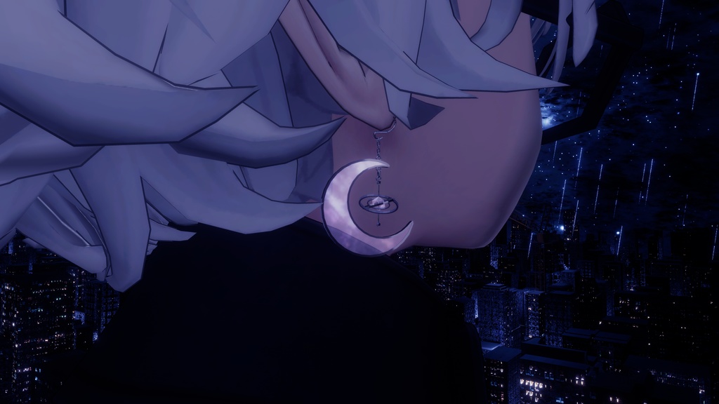 【VRchat向け】 月型ピアス