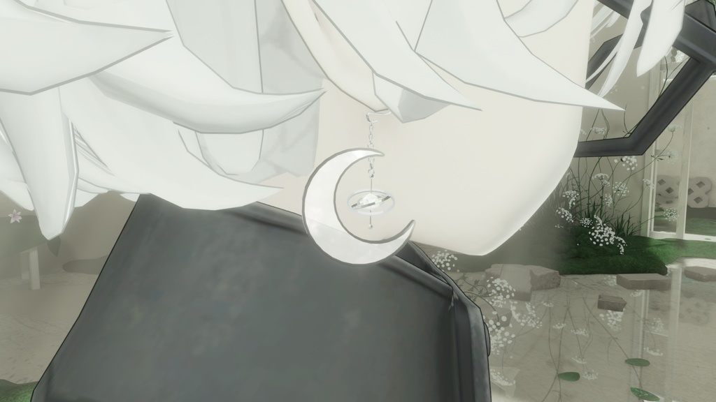 【VRchat向け】 月型ピアス