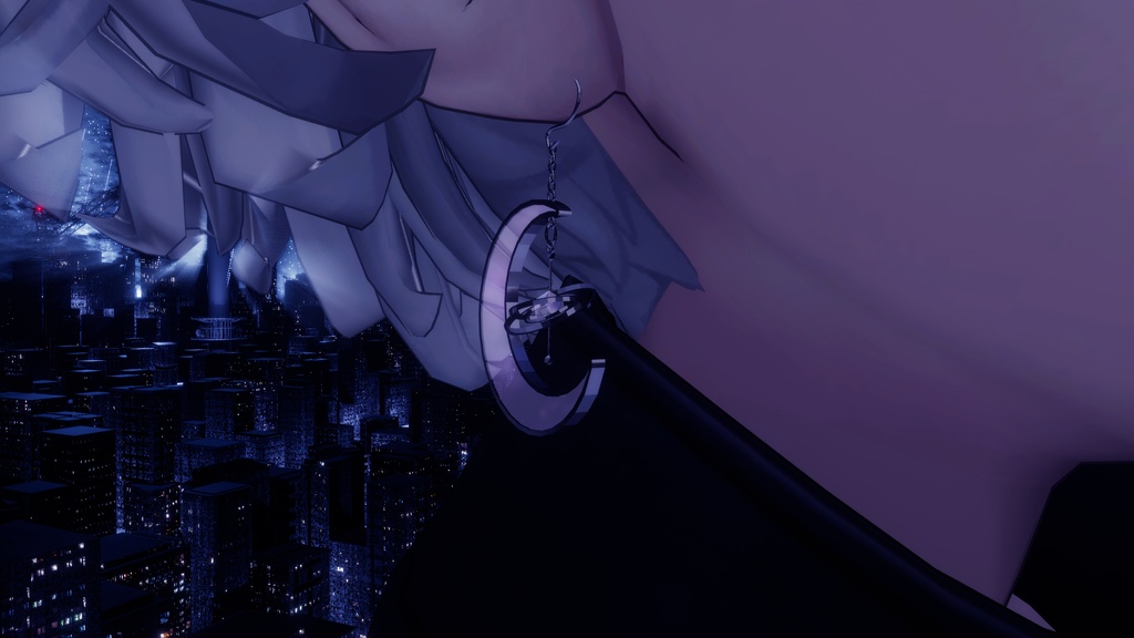 【VRchat向け】 月型ピアス