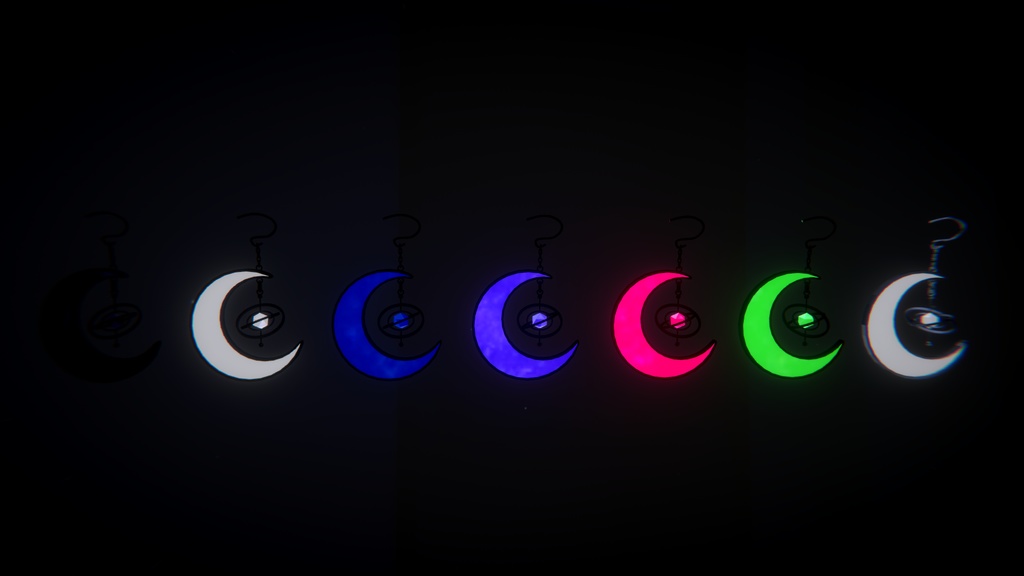 【VRchat向け】 月型ピアス