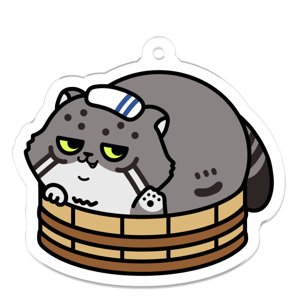 「まぬるまゆねこ」のアクリルキーホルダー。