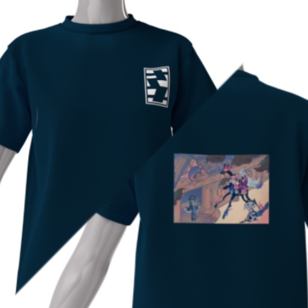 さヌロゴ黒Tシャツ(背面ドロカル)