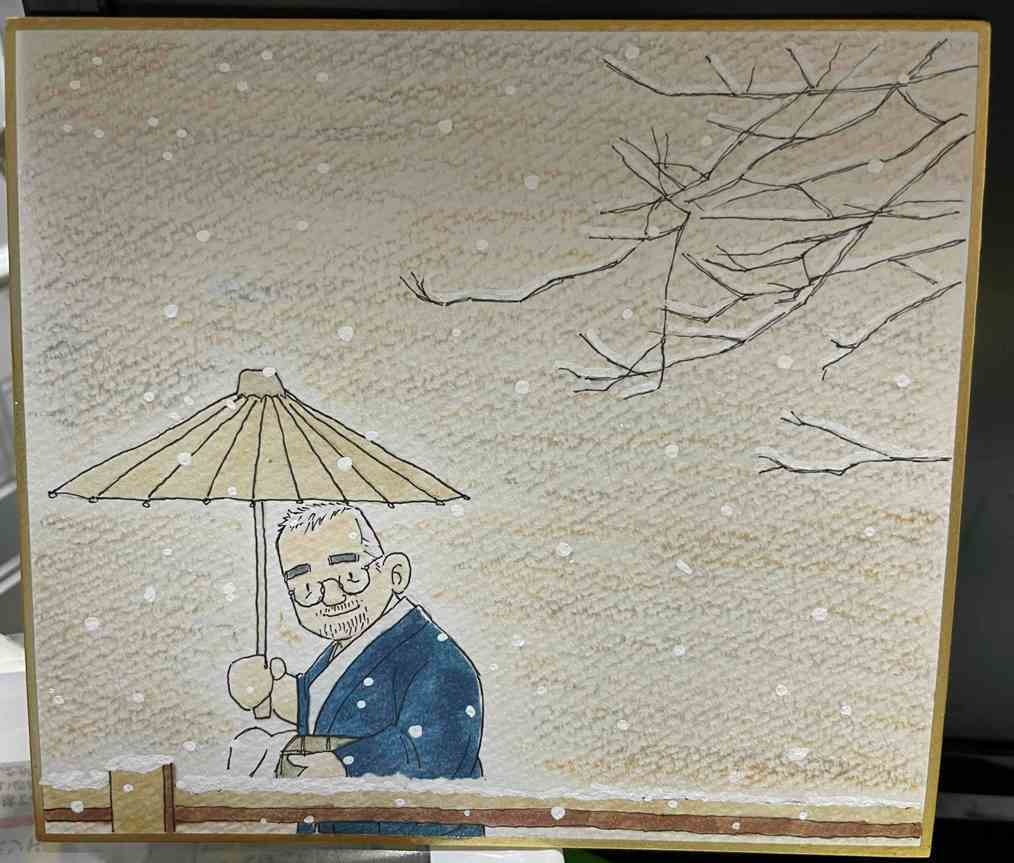 「雪の露天風呂2026」ミニ色紙