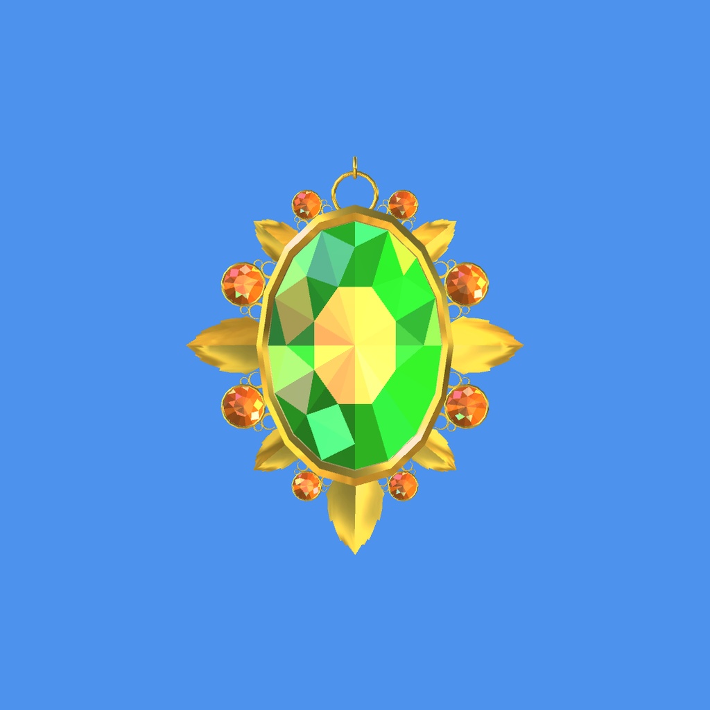 ミントの葉のブローチ