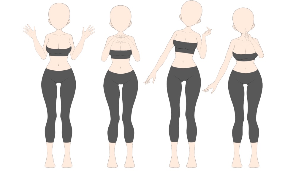 腕差分8種【Live2D学習用データ】
