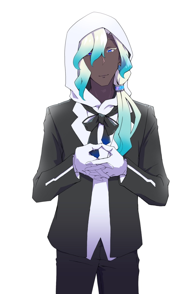 褐色白髪の立ち絵