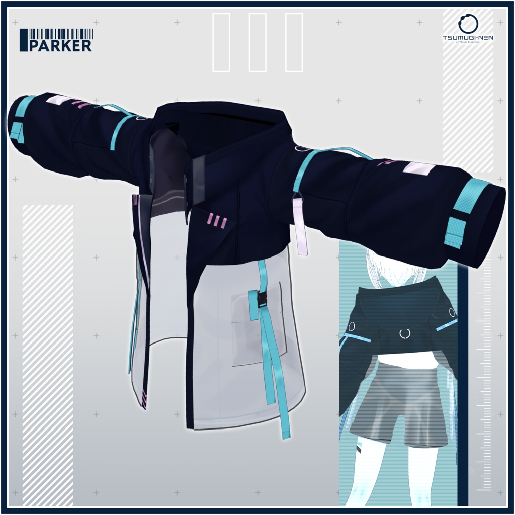 紡ネン衣装「ネンネンジャケット」3Dモデル