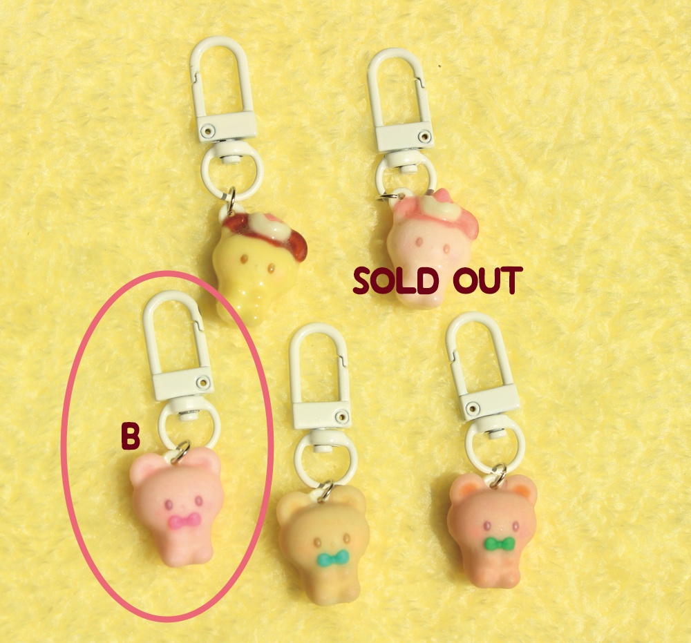 ミニクマキーホルダー Bピンク